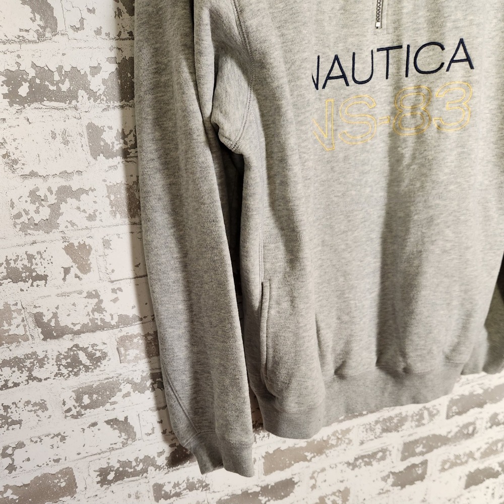 Nautica Mens Grey 1/4 Zip Sweatshirt Pullover Spell Out Logo NS 83 Size XXL - Picture 7 of 16